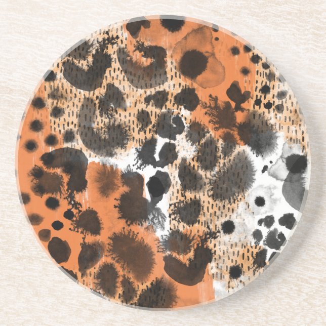 Animal skin: creative leopard pattern. coaster (Front)