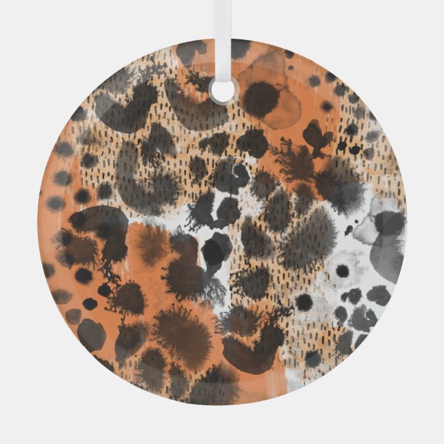 Animal skin: creative leopard pattern. glass tree decoration (Front)
