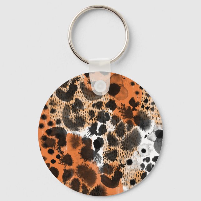 Animal skin: creative leopard pattern. key ring (Front)