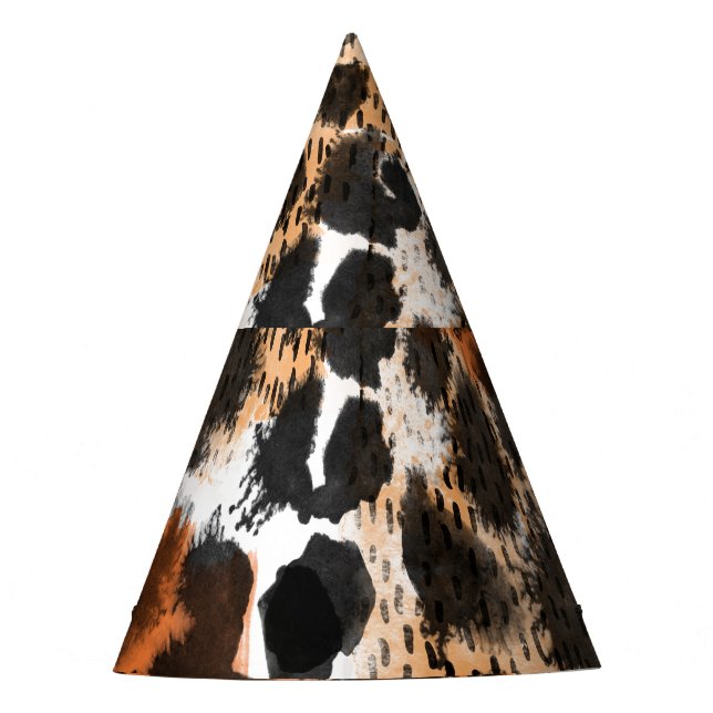 Animal skin: creative leopard pattern. party hat (Front)