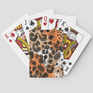 Animal skin: creative leopard pattern. playing cards