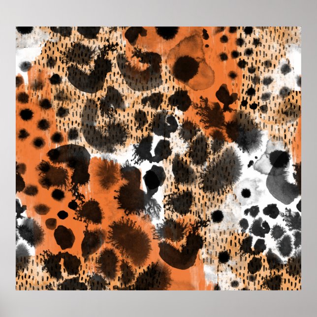 Animal skin: creative leopard pattern. poster (Front)