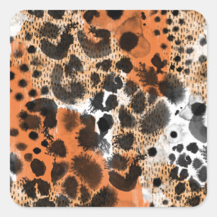 Animal skin: creative leopard pattern. square sticker