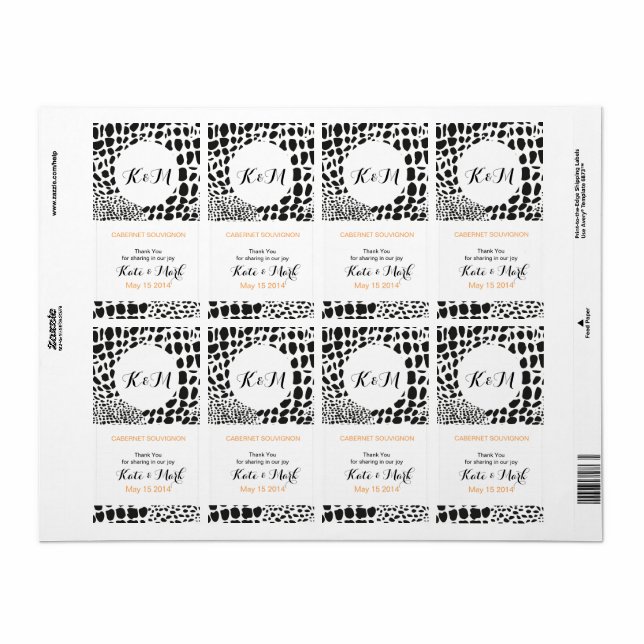 Animal Skin in Black and White (Full Sheet)