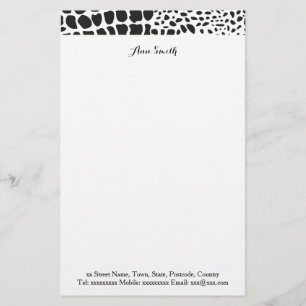 Animal Skin in Black & White Stationery