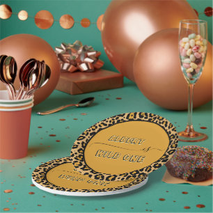 Animal Skin Leopard Spot Wild One Paper Plate