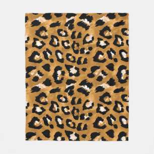 Animal skin leopard: watercolor pattern. fleece blanket