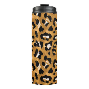 Animal skin leopard: watercolor pattern. thermal tumbler