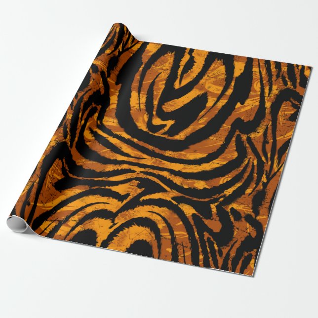 Animal Skin Pattern. The fabric Abstract with Tige Wrapping Paper (Unrolled)