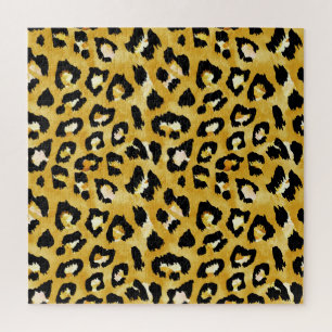 Animal Skin, Watercolor Leopard Seamless. Jigsaw Puzzle