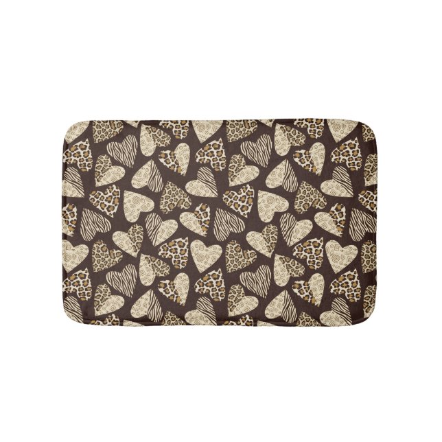 Animal skin with hearts bath mat (Front)