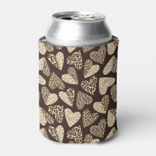 Animal skin with hearts can cooler