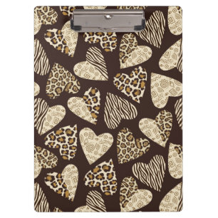 Animal skin with hearts clipboard
