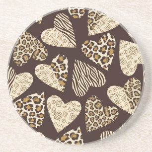 Animal skin with hearts coaster