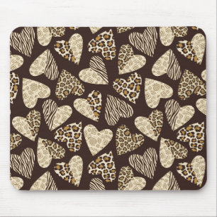 Animal skin with hearts mouse mat
