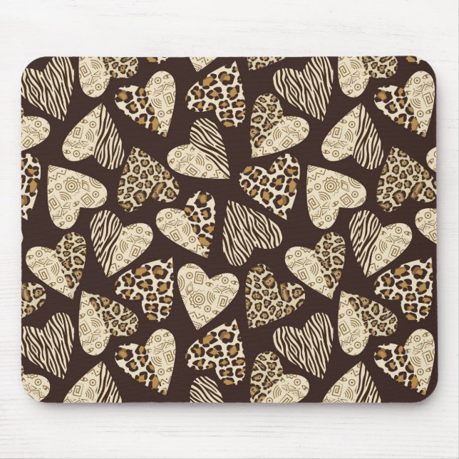 Animal skin with hearts mouse mat (Front)