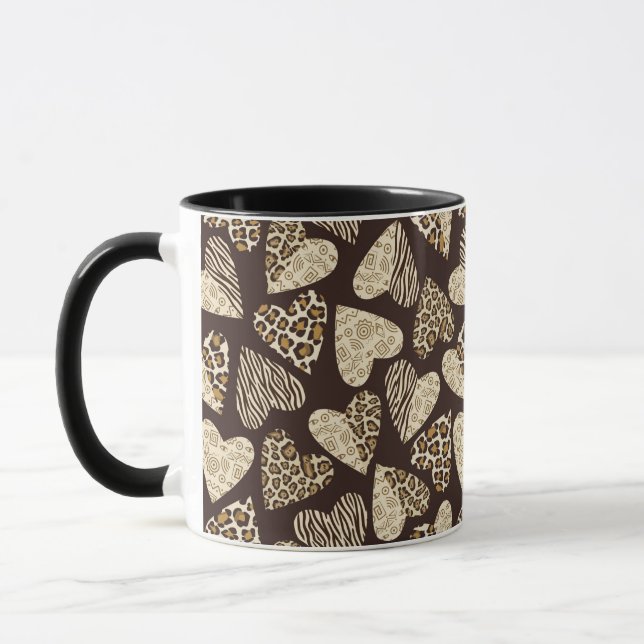 Animal skin with hearts mug (Left)