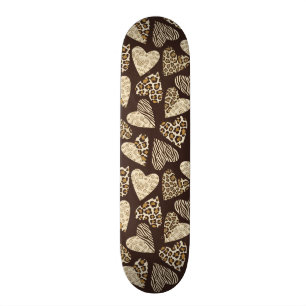 Animal skin with hearts skateboard
