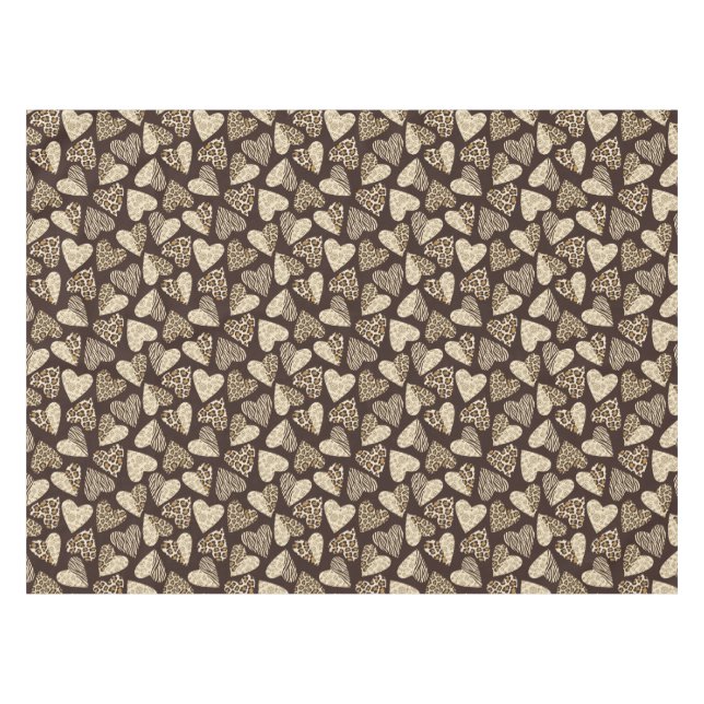 Animal skin with hearts tablecloth (Front (Horizontal))