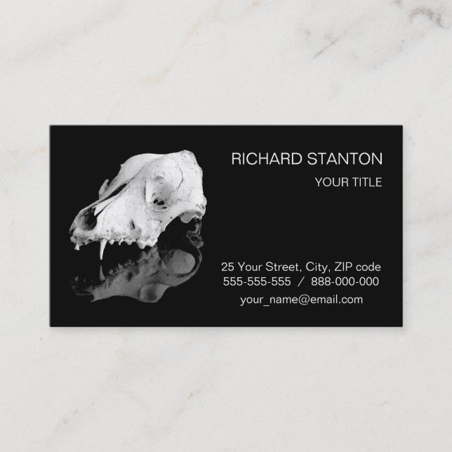 Animal skull business card (Front)