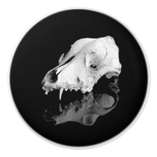 Animal skull ceramic knob