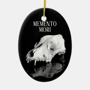 Animal skull ceramic tree decoration