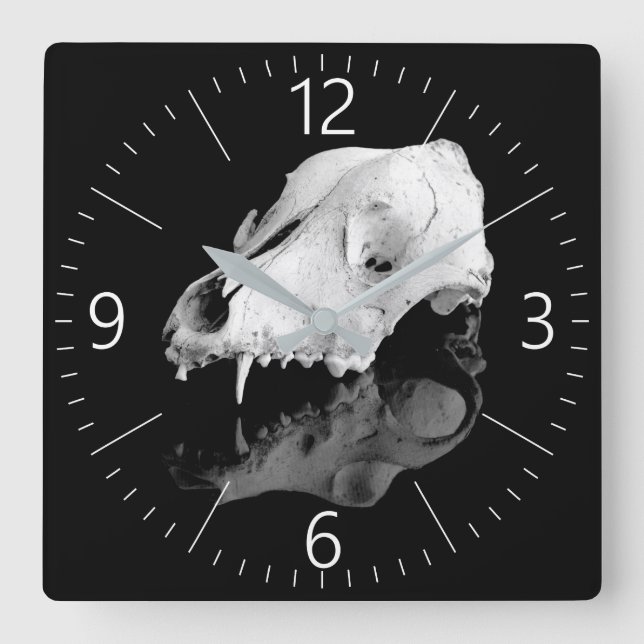 Animal skull square wall clock (Front)