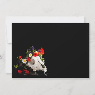 Animal skull with a wreath of wild flower invitation