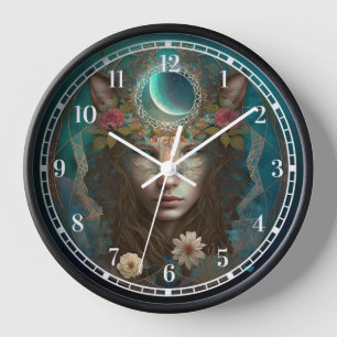 Animal Spirit Mystical Fantasy Art Clock