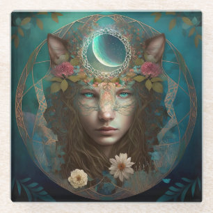 Animal Spirit Mystical Fantasy Art Glass Coaster