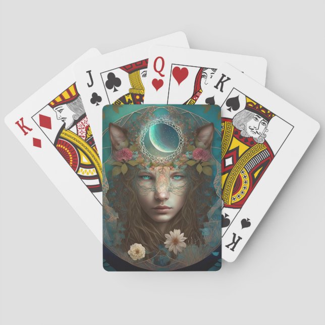 Animal Spirit Mystical Fantasy Art Playing Cards (Back)