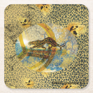 Animal Spirits Coasting  Square Paper Coaster