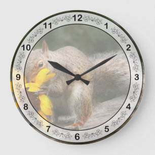 Animal - Squirrel - Summer treats Large Clock