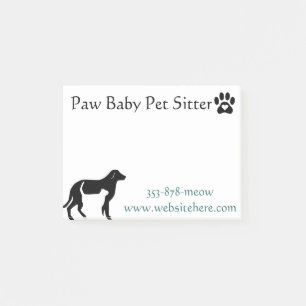 Animal sticky note pad for pet sitting business