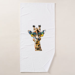 animal sunglasses giraffe with sunglasses bath towel
