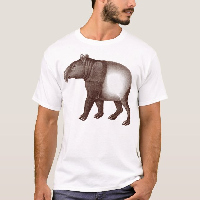Animal T-Shirt - Asian or Malaysian Tapir (Front)