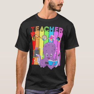 Animal Teacher Octopus Teaching Fish Cute Teachers T-Shirt
