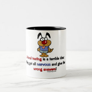 Animal Testing Humour Two-Tone Coffee Mug
