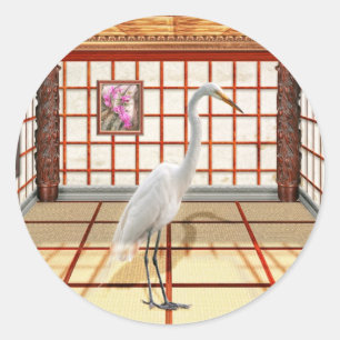 Animal - The Egret Classic Round Sticker