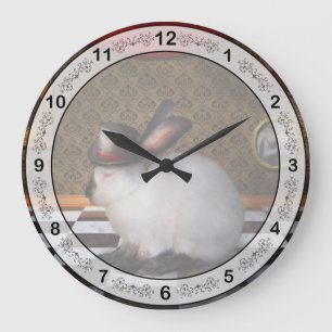 Animal - The Rabbit - Reverse version Large Clock