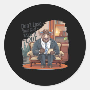 Animal Therapy Fun Mental Health Pet Design Sticke Classic Round Sticker