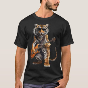 Animal Tiger  Guitar  Tiger Playing Electric Guita T-Shirt