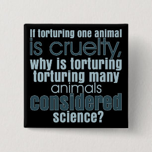 Animal Torture 15 Cm Square Badge