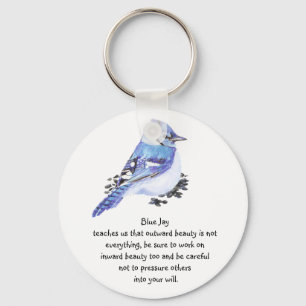 Animal Totem Blue Jay Inspirational Nature Guide Key Ring