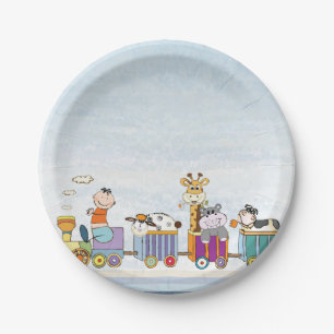 Animal Train Paper Plate