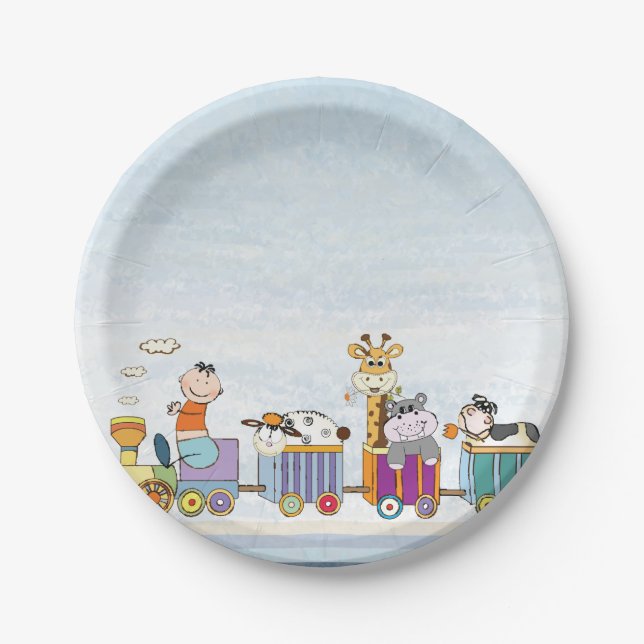 Animal Train Paper Plate (Front)