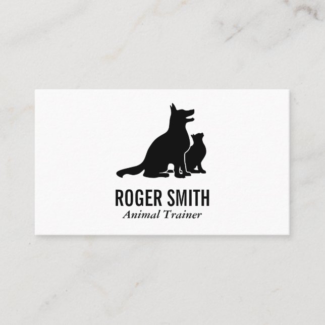 Animal Trainer | Cat and Dog Lover Business Card (Front)