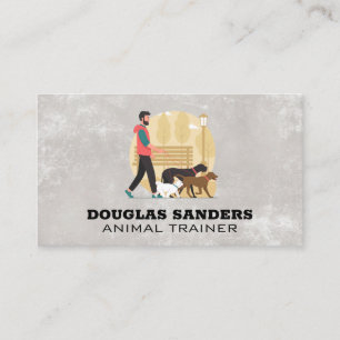 Animal Trainer Dog Walker in the Park Business Card