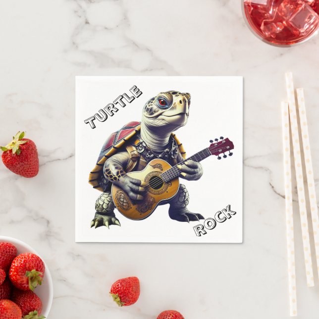 Animal Turtle Cartoon Caricature Napkin (Insitu)