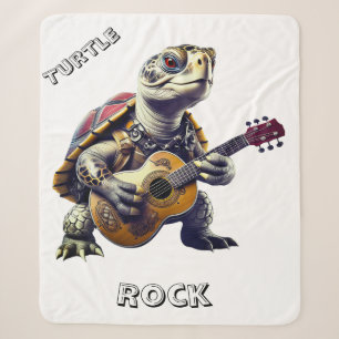Animal Turtle Cartoon Caricature Sherpa Blanket